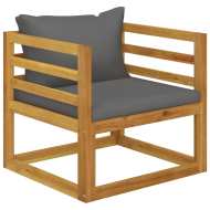 vidaXL Záhradná stolička s podložkami tmavosivá akáciový masív - cena, srovnání