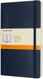 Zápisník MOLESKINE mäkký linajkový modrý L