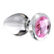 Booty Sparks Pink Gem Glass Anal Plug Large - cena, srovnání