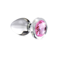 Booty Sparks Pink Gem Glass Anal Plug Small - cena, srovnání