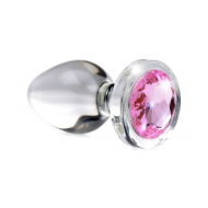 Booty Sparks Pink Gem Glass Anal Plug Medium - cena, srovnání