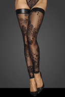 Noir Handmade F243 Tulle Stockings with Patterned Flock Embroidery - cena, srovnání