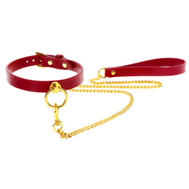 Taboom Bondage in Luxury O-Ring Collar and Chain Leash