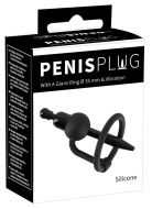 Penis Plug with a Glans Ring & Vibration 35mm - cena, srovnání