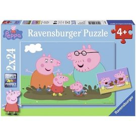 Ravensburger 090822 Prasiatko Peppa: Šťastná rodina 2x24 dielikov