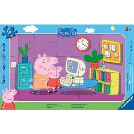 Ravensburger 061235 Prasiatko Peppa: Pred počítačom 15 dielikov