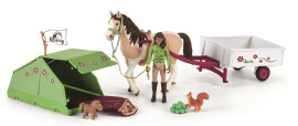 Schleich Sarah s koníkom a zvieratkami kempujú