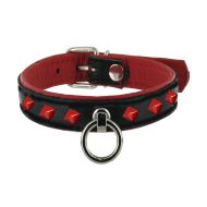 Black Label Leather Studded O-Ring Collar - cena, srovnání