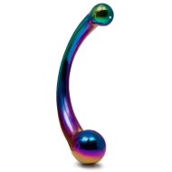 Black Label The Rainbow Curvy Stainless Steel Double Ended G-Spot Dildo - cena, srovnání