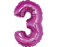 Godan Fóliový balón číslo 3 malý - fialová - 35 cm - cena, srovnání