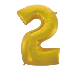 Godan Fóliový balón číslo 2 - zlatá matná - 92 cm
