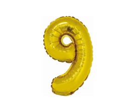 L&H Fóliový balón číslo 9 - zlatá - 70cm