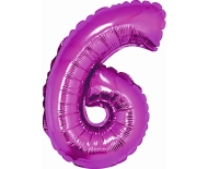 Godan Fóliový balón číslo 6 malý - fialová - 35 cm - cena, srovnání