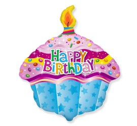Godan Fóliový balón 18" Happy Birthday - Muffin