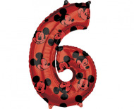 Amscan Fóliový balón číslo 6 -"Mickey Mouse" - 66 cm