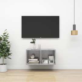 vidaXL Nástenná TV skrinka betónová sivá 37x37x72 cm drevotrieska