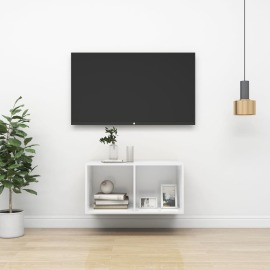 vidaXL Nástenná TV skrinka biela 37x37x72 cm drevotrieska
