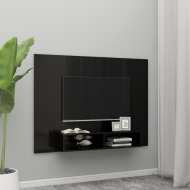 vidaXL Nástenná TV skrinka lesklá čierna 135x23,5x90 cm drevotrieska - cena, srovnání