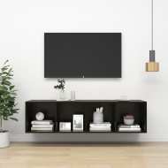 vidaXL Nástenná TV skrinka lesklá čierna 37x37x142,5 cm drevotrieska - cena, srovnání