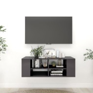 vidaXL Nástenná TV skrinka lesklá sivá 102x35x35 cm drevotrieska - cena, srovnání