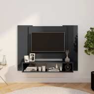 vidaXL Nástenná TV skrinka lesklá sivá 120x23,5x90 cm drevotrieska - cena, srovnání