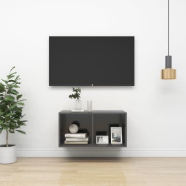 vidaXL Nástenná TV skrinka sivá 37x37x72 cm drevotrieska