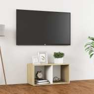 vidaXL TV skrinka biela a dub sonoma 72x35x36,5 cm drevotrieska - cena, srovnání