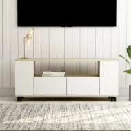 vidaXL TV skrinka biely a farba dubu sonoma 120x35x43 cm drevotrieska - cena, srovnání