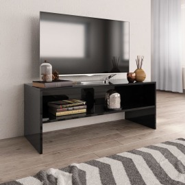 vidaXL TV skrinka čierna 100x40x40 cm drevotrieska lesklá