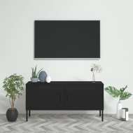 vidaXL TV skrinka čierna 105x35x50 cm oceľ - cena, srovnání