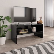 vidaXL TV skrinka čierna 80x40x40 cm drevotrieska vysokolesklá - cena, srovnání