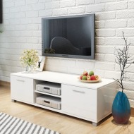 vidaXL TV skrinka, lesklá biela 120x40,3x34,7 cm - cena, srovnání
