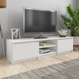 vidaXL TV skrinka, lesklá biela 140x40x35,5 cm, drevotrieska
