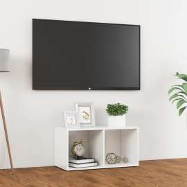 vidaXL TV skrinka lesklá biela7 2x35x36,5 cm drevotrieska