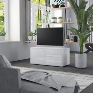 vidaXL TV skrinka, lesklá biela 80x34x36 cm, drevotrieska - cena, srovnání