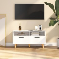 vidaXL TV skrinka lesklá biela 90x40x48,5 cm drevotrieska - cena, srovnání