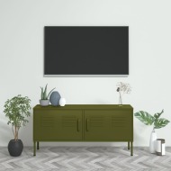 vidaXL TV skrinka olivovo-zelená 105x35x50 cm oceľ - cena, srovnání