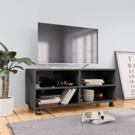 vidaXL TV skrinka s kolieskami lesklá sivá 90x35x35 cm drevotrieska - cena, srovnání