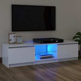 vidaXL TV skrinka s LED svetlami biela 120x30x35,5 cm