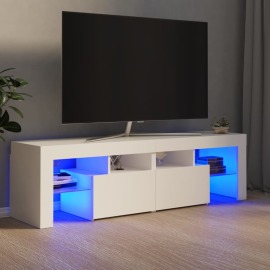vidaXL TV skrinka s LED svetlami biela 140x35x40 cm