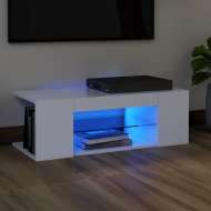 vidaXL TV skrinka s LED svetlami biela 90x39x30 cm - cena, srovnání