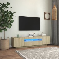 vidaXL TV skrinka s LED svetlami dub sonoma 160x35x40 cm - cena, srovnání