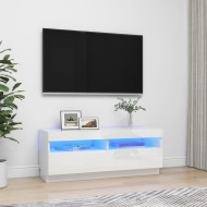 vidaXL TV skrinka s LED svetlami lesklá biela 100x35x40 cm - cena, srovnání