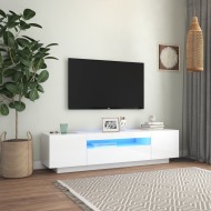 vidaXL TV skrinka s LED svetlami lesklá biela 160x35x40 cm - cena, srovnání