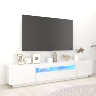 vidaXL TV skrinka s LED svetlami lesklá biela 200x35x40 cm - cena, srovnání