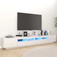 vidaXL TV skrinka s LED svetlami lesklá biela 260x35x40 cm - cena, srovnání