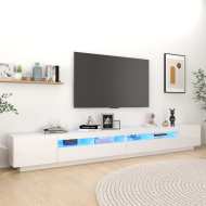 vidaXL TV skrinka s LED svetlami lesklá biela 300x35x40 cm - cena, srovnání