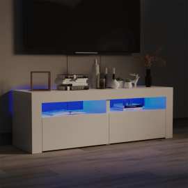 vidaXL TV skrinka s LED svetlami vysokolesklá biela 120x35x40 cm