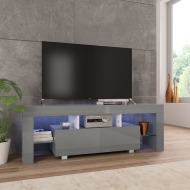 vidaXL TV skrinka s LED svetlami, vysoký lesk, sivá 130x35x45 cm - cena, srovnání