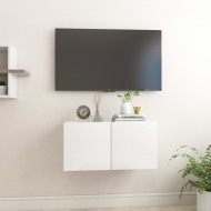 vidaXL Závesná TV skrinka lesklá biela 60x30x30 cm - cena, srovnání